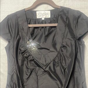 Rory Beca Black Satin Top with Gem Details